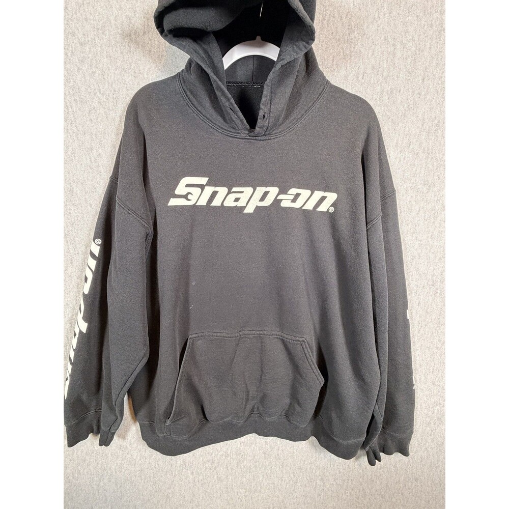 Vintage Snap-on Tools Black Hoodie Sweatshirt Pullover Workwear Mechanic